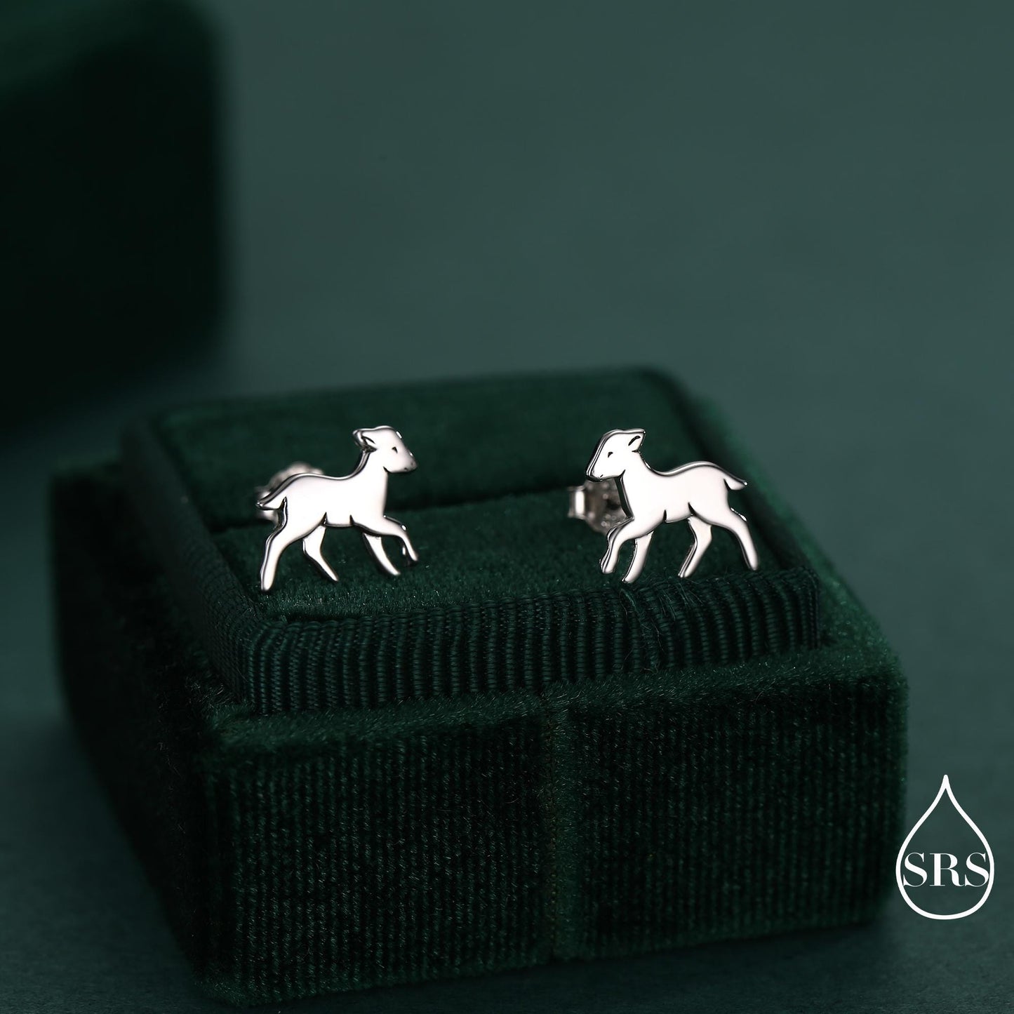 Baby Lamb stud earrings in Sterling Silver, Sheep Earrings, also in Gold or Rose Gold Finish, Nature Inspired, Pet Lover