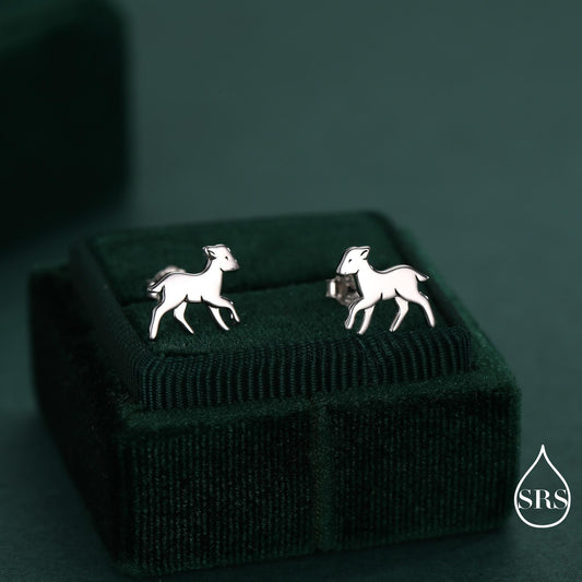 Baby Lamb stud earrings in Sterling Silver, Sheep Earrings, also in Gold or Rose Gold Finish, Nature Inspired, Pet Lover