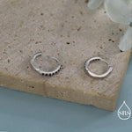 Onyx Black CZ Crystal Huggie Hoops in Sterling Silver, Silver or Gold, 6mm, 7mm and 8mm Minimalist Hoop Earrings
