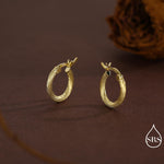 Mini Chunky Braided Hoop Earrings in Sterling Silver, Silver or Gold, Twist Hoop Earrings, Rope Earrings, 10mm Inner Diameter