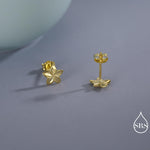 Tiny Plumeria Flower Stud Earrings in Sterling Silver, Small Flower Earrings, Nature Inspired Floral Earrings