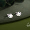 Paint Palette Stud Earrings in Sterling Silver with Multi Colour CZ Crystals, Silver or Gold, Artist's Palette