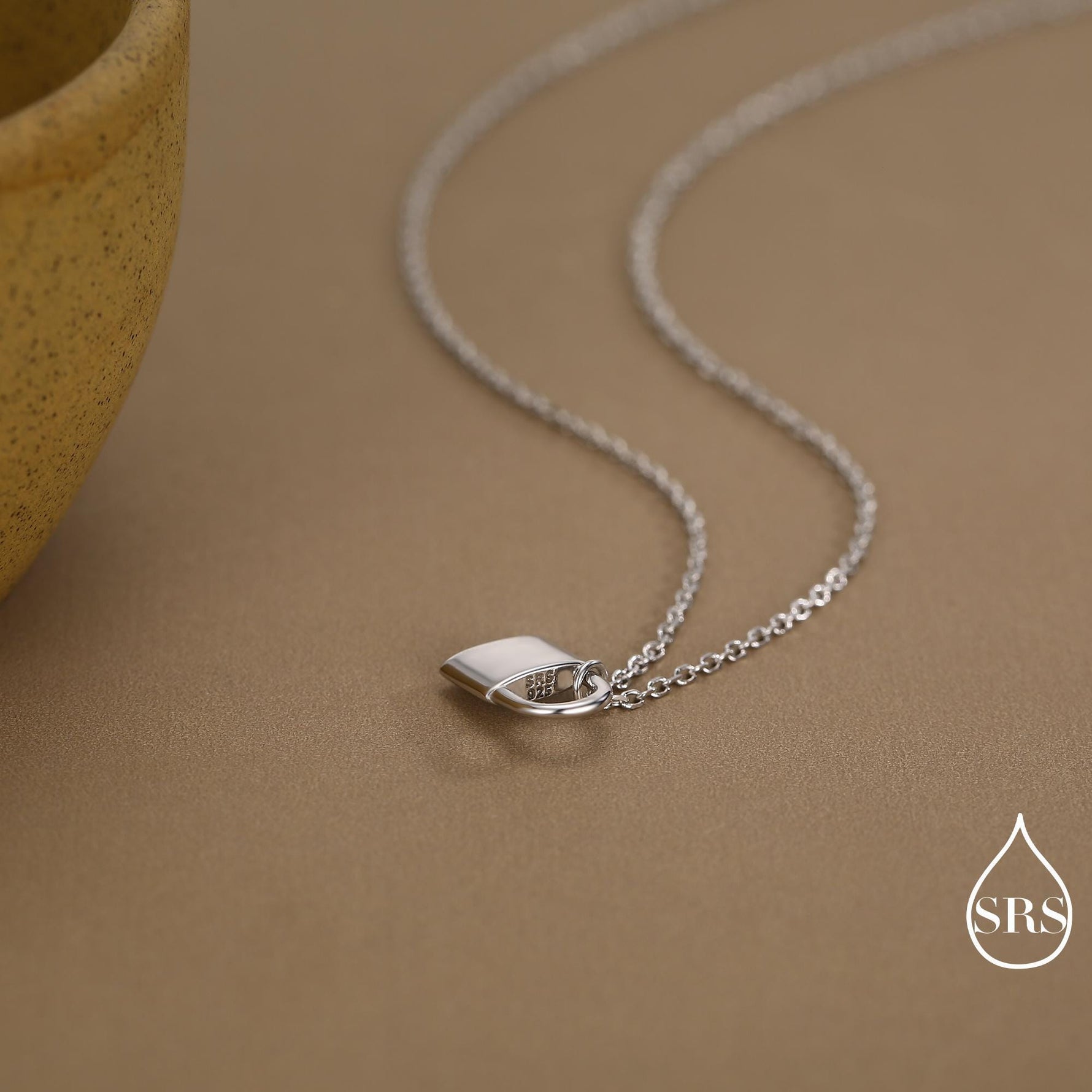 Extra Tiny Padlock Pendant Necklace in Sterling Silver, Silver or Gold, Silver Pad Lock Pendant, Lock Necklace