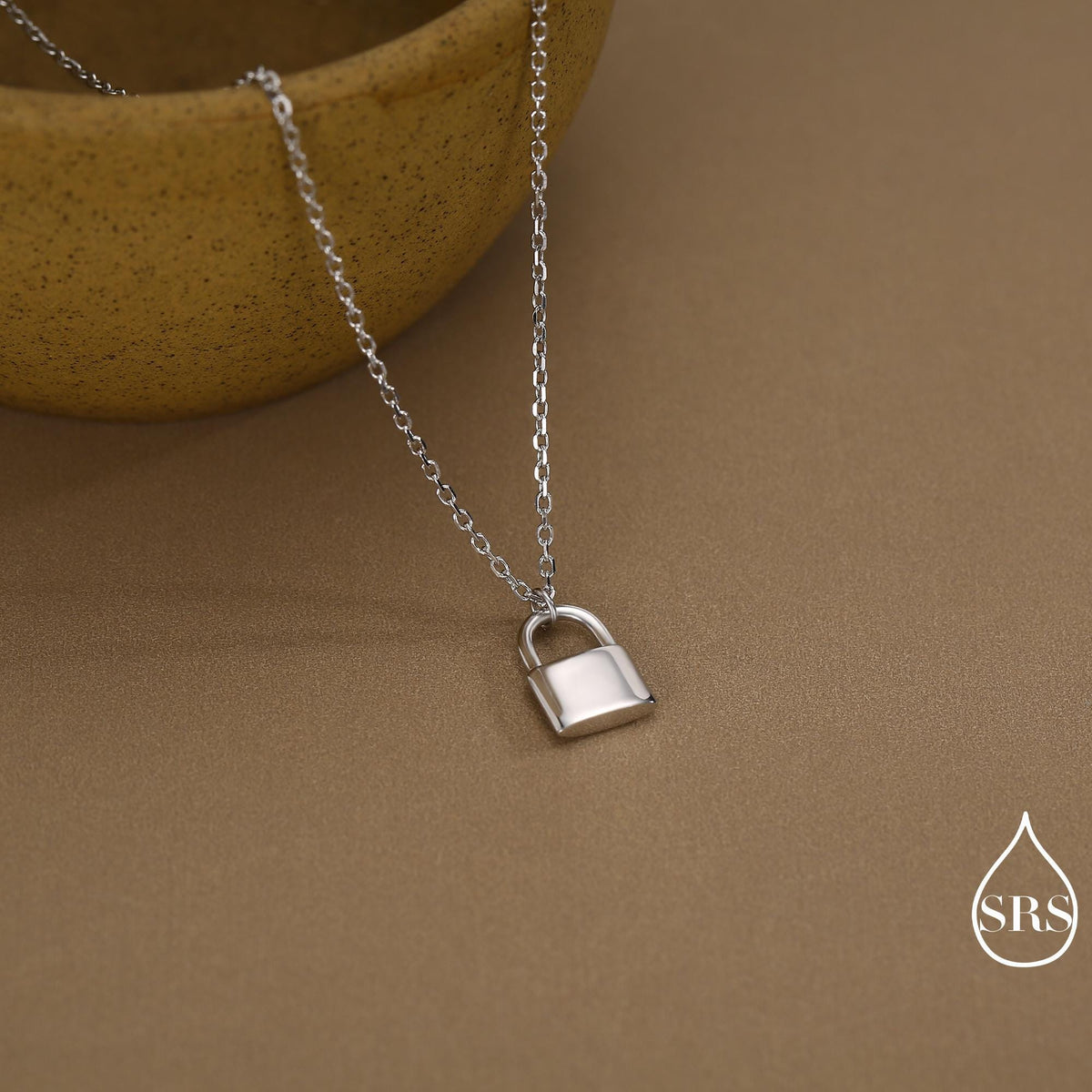 Extra Tiny Padlock Pendant Necklace in Sterling Silver, Silver or Gold, Silver Pad Lock Pendant, Lock Necklace
