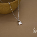 Extra Tiny Padlock Pendant Necklace in Sterling Silver, Silver or Gold, Silver Pad Lock Pendant, Lock Necklace