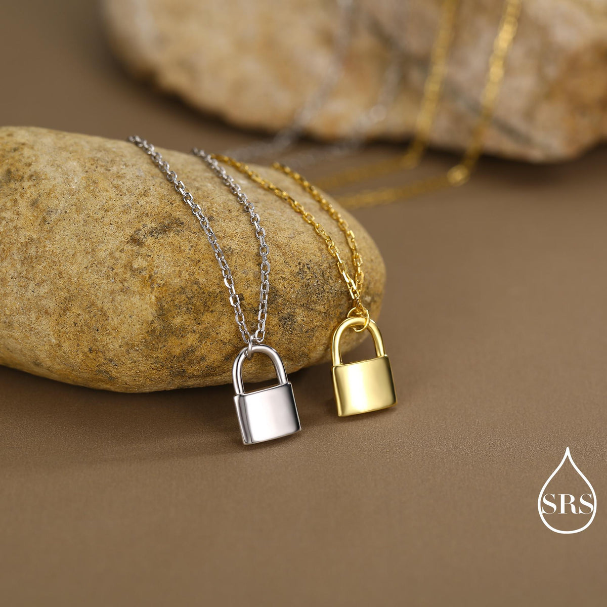 Extra Tiny Padlock Pendant Necklace in Sterling Silver, Silver or Gold, Silver Pad Lock Pendant, Lock Necklace