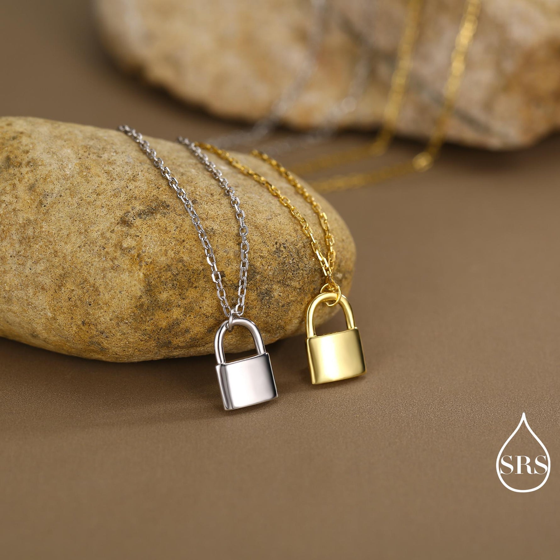 Extra Tiny Padlock Pendant Necklace in Sterling Silver, Silver or Gold, Silver Pad Lock Pendant, Lock Necklace