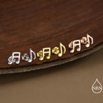 Mismatched Music Notes Stud Earrings in Sterling Silver, Music Symbol Stud Earrings, Cute Fun Earrings for Music Lover