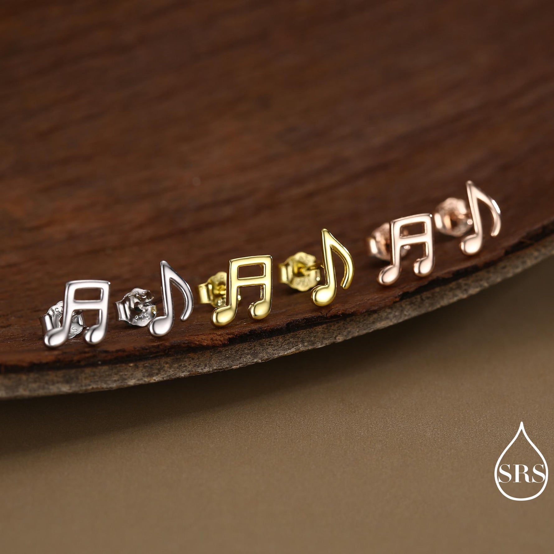 Mismatched Music Notes Stud Earrings in Sterling Silver, Music Symbol Stud Earrings, Cute Fun Earrings for Music Lover