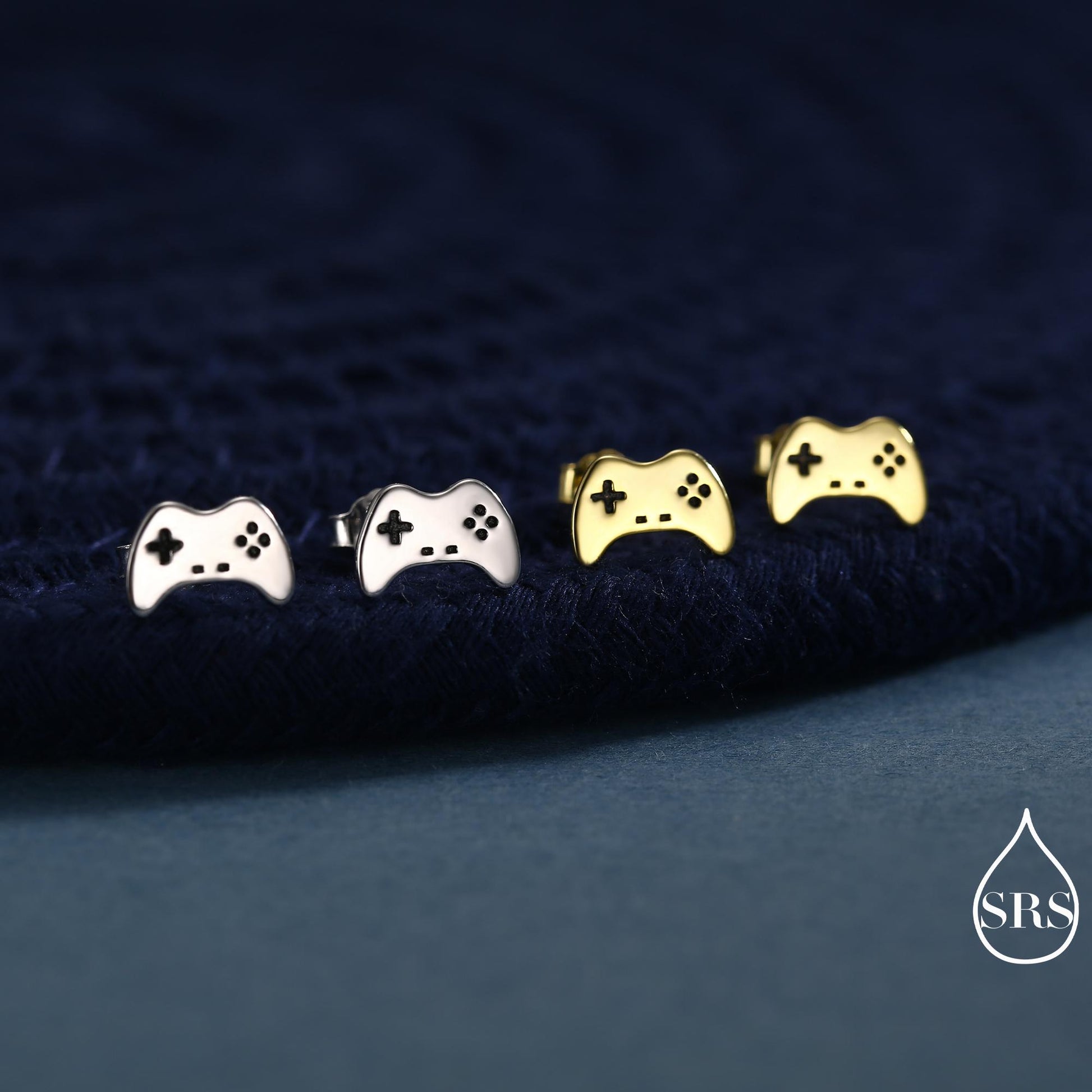 Game Console Stud Earrings in Sterling Silver, Silver or Gold, Gamer Earrings, Gamer Gift, Gaming Console Earrings