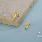 Angel Wings Stud Earrings in Sterling Silver, Feather Earrings, Silver Wing Earrings