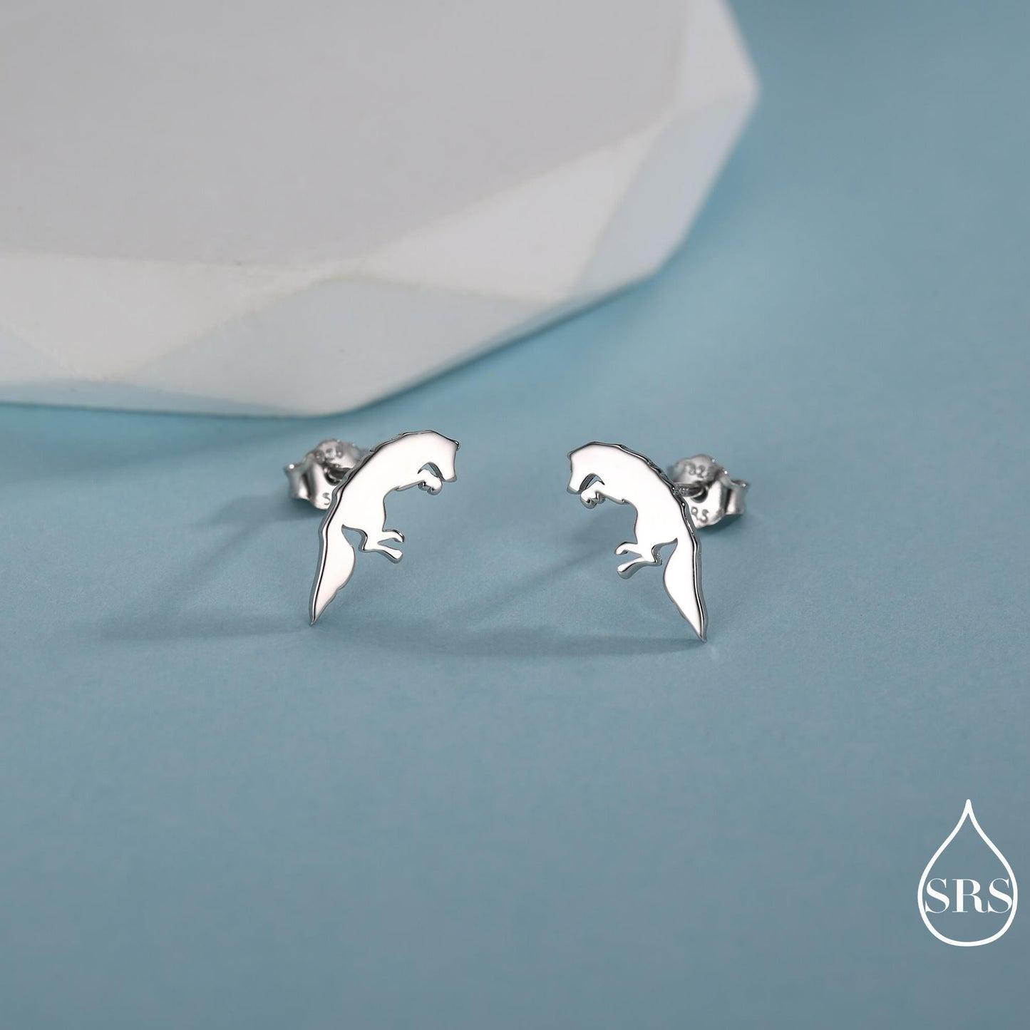 Jumping Fox Stud Earrings in Sterling Silver, Pouncing Fox Earrings, Nature Inspired Animal Earrings