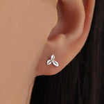 Holly Stud Earrings in Sterling Silver, Botanical Jewellery, Flower Earrings, December Birth Flower, Christmas Earrings