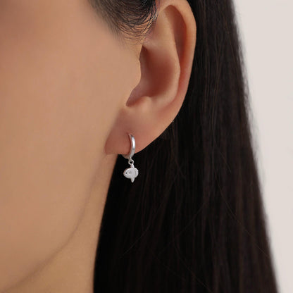 Ocean Sunfish Fish Huggie Hoop Earrings in Sterling Silver, Sun Fish Earrings, Mola Mola Earrings, Nature Inspired Animal Earrings