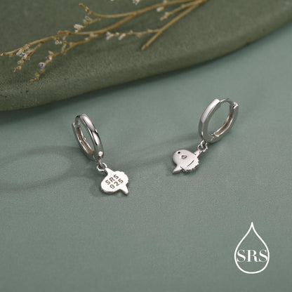 Ocean Sunfish Fish Huggie Hoop Earrings in Sterling Silver, Sun Fish Earrings, Mola Mola Earrings, Nature Inspired Animal Earrings