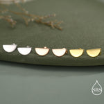 Sterling Silver Half Circle Stud Earrings, Half Moon Stud Earrings, Silver, Gold or Rose Gold, Small Earrings, Stacking Earrings, Geometric