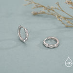 Marquise CZ Huggie Hoop in Sterling Silver, Silver or Gold, Minimalist Simple Hoop Earrings