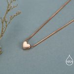 Minimalist Heart Pendant Necklace in Sterling Silver, Gold and Rose Gold. Tiny Heart Necklace, Sweet and Cute