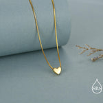 Minimalist Heart Pendant Necklace in Sterling Silver, Gold and Rose Gold. Tiny Heart Necklace, Sweet and Cute