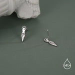 Mother Earth / Neolithic Goddess / Fertility Goddess Stud Earrings in Sterling Silver