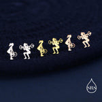 Strong Girl Barbell Stud Earrings in Sterling Silver, Deadlift & Squat Stud Earrings, Powerlifter Earrings