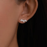 CZ Crystal Bat Stud Earrings in Sterling Silver, Silver or Gold, Rhombus Bat Earrings, Stacking Earrings, Animal Earrings