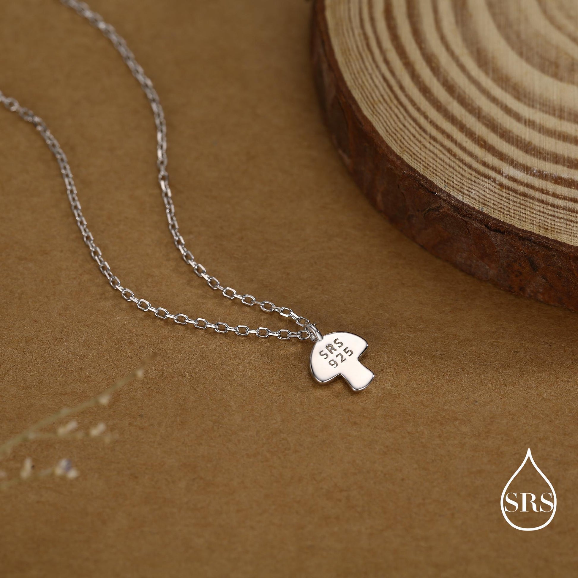 Tiny Mushroom Pendant Necklace in Sterling Silver, Silver or Gold, Mushroom Necklace, Red Enamel Mushroom Necklace, Toadstool Necklace