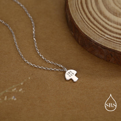 Tiny Mushroom Pendant Necklace in Sterling Silver, Silver or Gold, Mushroom Necklace, Red Enamel Mushroom Necklace, Toadstool Necklace