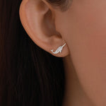 Tiny Narwhal Unicorn Whale Stud Earrings in Sterling Silver, Gift for Her, Animal Lover, Nature Inspired, Nautical Ocean