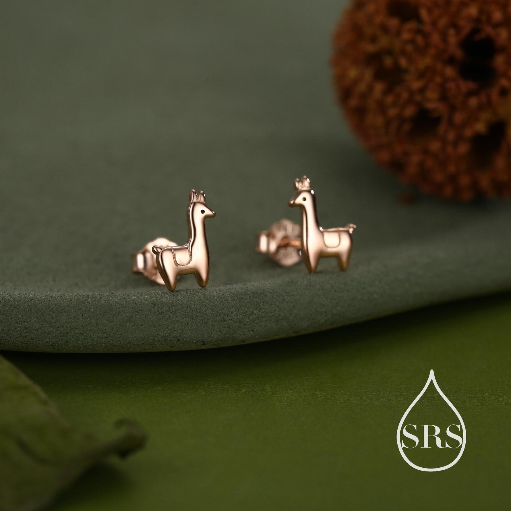 Tiny Llama Stud Earrings in Sterling Silver, Alpaca Sheep Earrings, Nature Inspired Animal Earrings