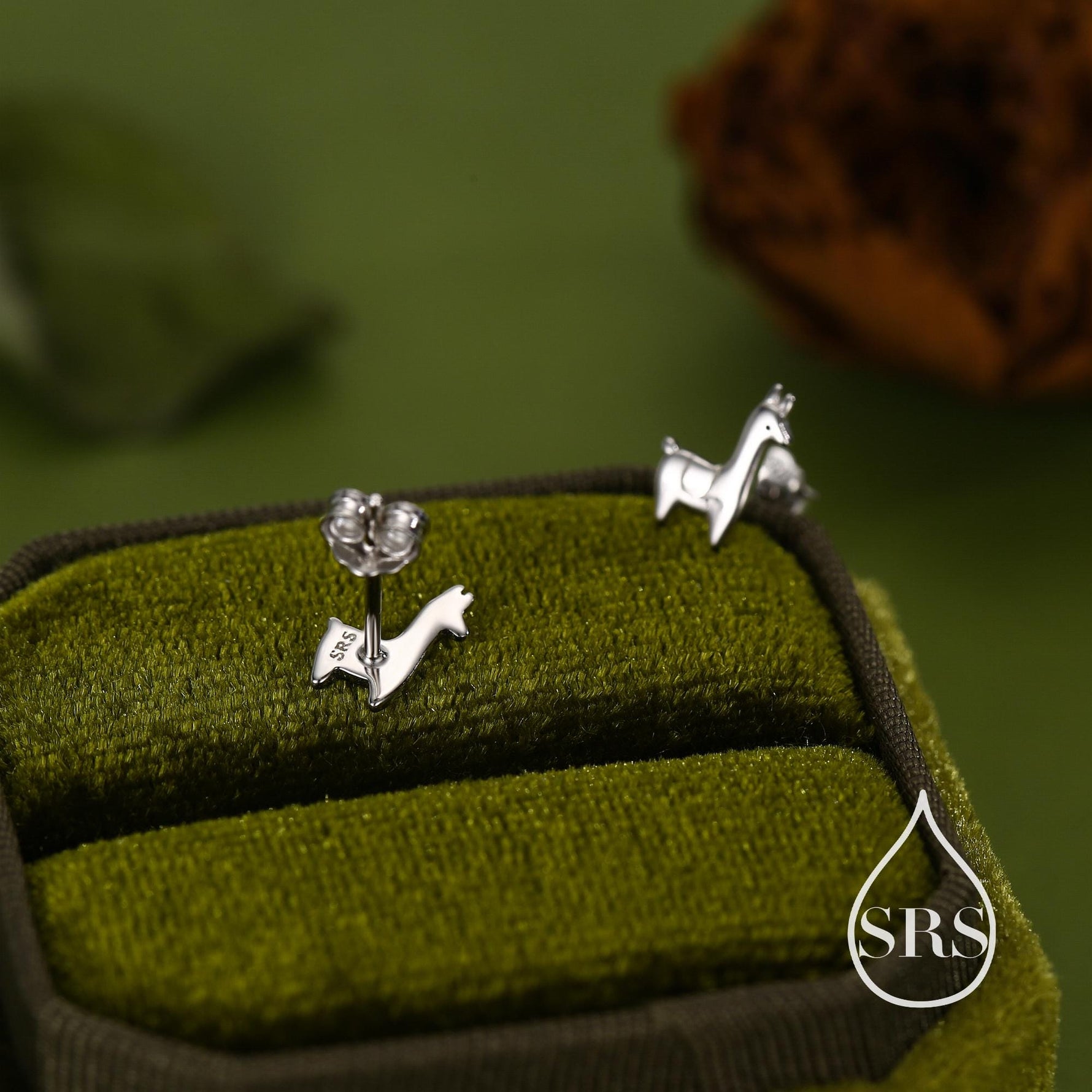 Tiny Llama Stud Earrings in Sterling Silver, Alpaca Sheep Earrings, Nature Inspired Animal Earrings