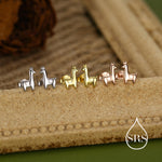 Tiny Llama Stud Earrings in Sterling Silver, Alpaca Sheep Earrings, Nature Inspired Animal Earrings