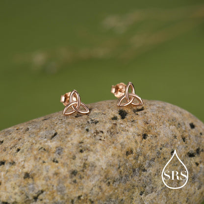 Sterling Silver Small Trinity Knot Stud Earrings, Celtic Irish Trinity Infinity Jewellery