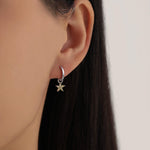 Citrine Yellow CZ Flower Hoop Earrings