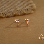 Sterling Silver Bird Skull Internally Threaded Flat Back Earrings, Silver, Gold or Rose Gold, Bird Skeleton Earrings