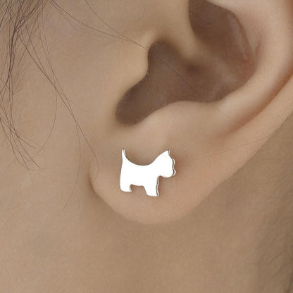 West Highland White Terrier Dog Stud Earrings in Sterling Silver, Westie Stud Earrings, Dog Earrings, Animal Stud, Cute, Pet Earrings