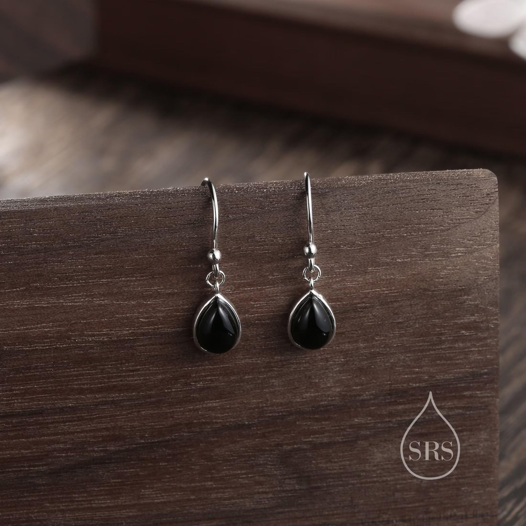 Sterling Silver Gemstone Droplet Hook Earrings, Genuine Stones with Lab-Created Moonstone and Opal, Pear-Shaped Drops