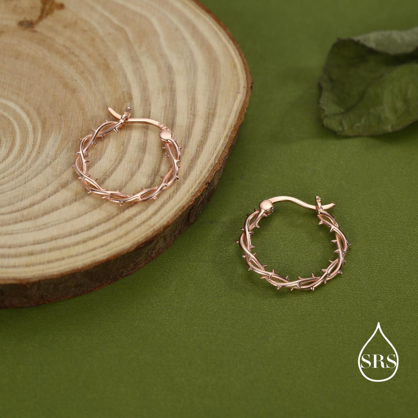 Thorned Vine Sterling Silver Hoop Earrings