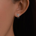 Lunar Moth Sterling Silver Stud Earrings with Oxidised Finish