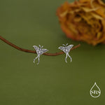 Sterling Silver Luna Moth 18G Screw Back Earrings