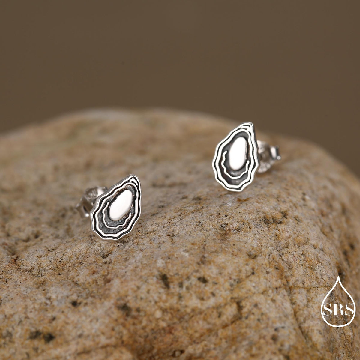 Sterling Silver Oyster Stud Earrings, coastal jewellery, ocean-inspired style, Perfect for beach lovers and ocean dreamers