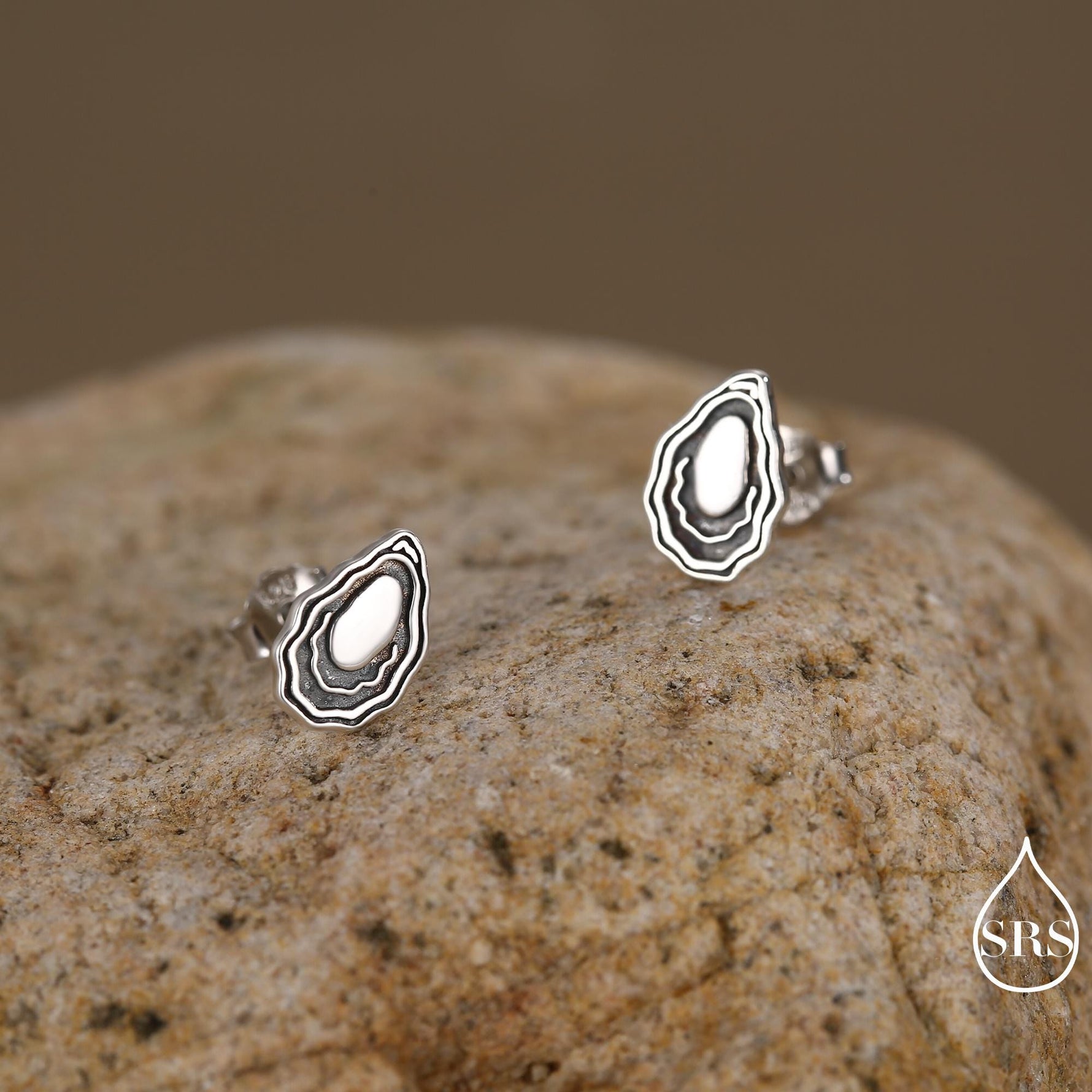Sterling Silver Oyster Stud Earrings, coastal jewellery, ocean-inspired style, Perfect for beach lovers and ocean dreamers