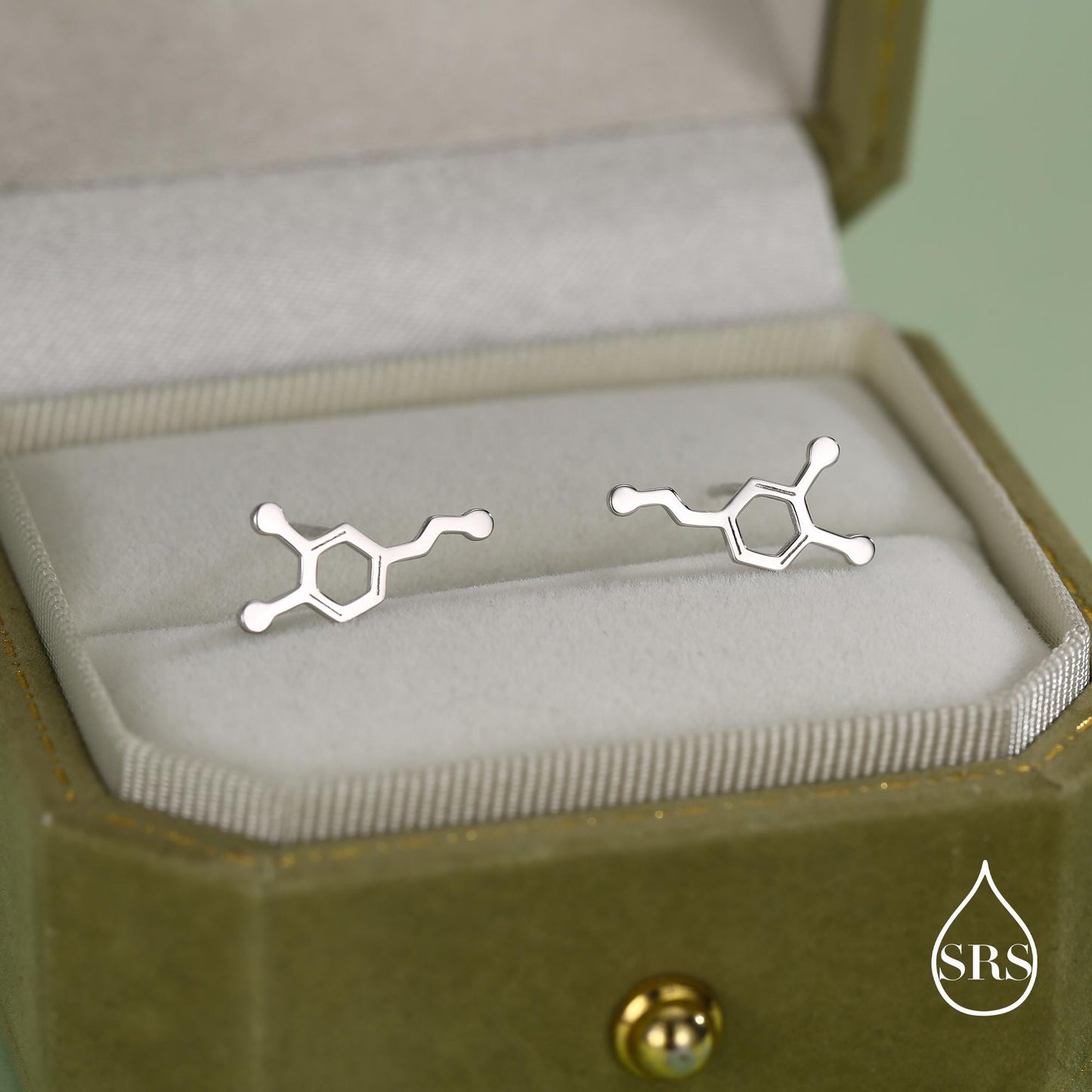 Happiness Molecules Dopamine Stud Earrings in Sterling Silver