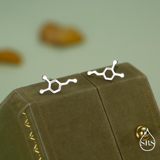 Happiness Molecules Dopamine Stud Earrings in Sterling Silver