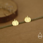 Sterling Silver Pumpkin 18G Screw Back Stud Earring with Ball Backs