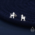 Sterling Silver Poodle Dog Stud Earrings, Puppy Earrings, Silver, Gold or Rose Gold, Nature Inspired Animal Earrings, Pet Jewellery