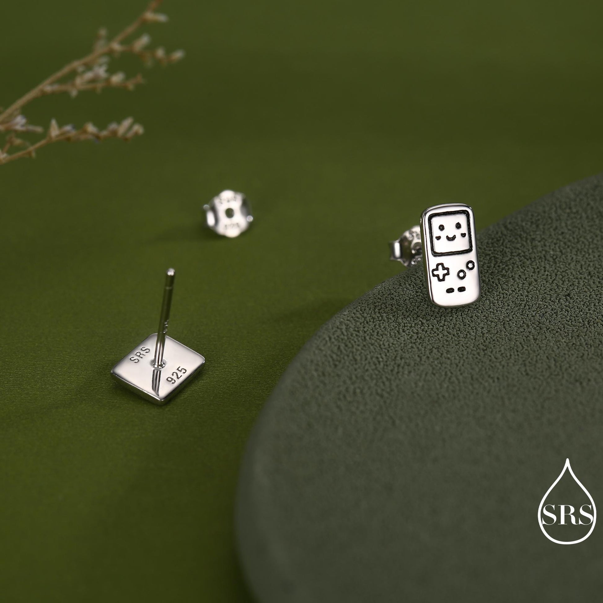 Retro Game Console & Music Cassette Tape Stud Earrings in Sterling Silver, Mismatched 90s Nostalgic Jewellery, Silver, Gold or Rose Gold