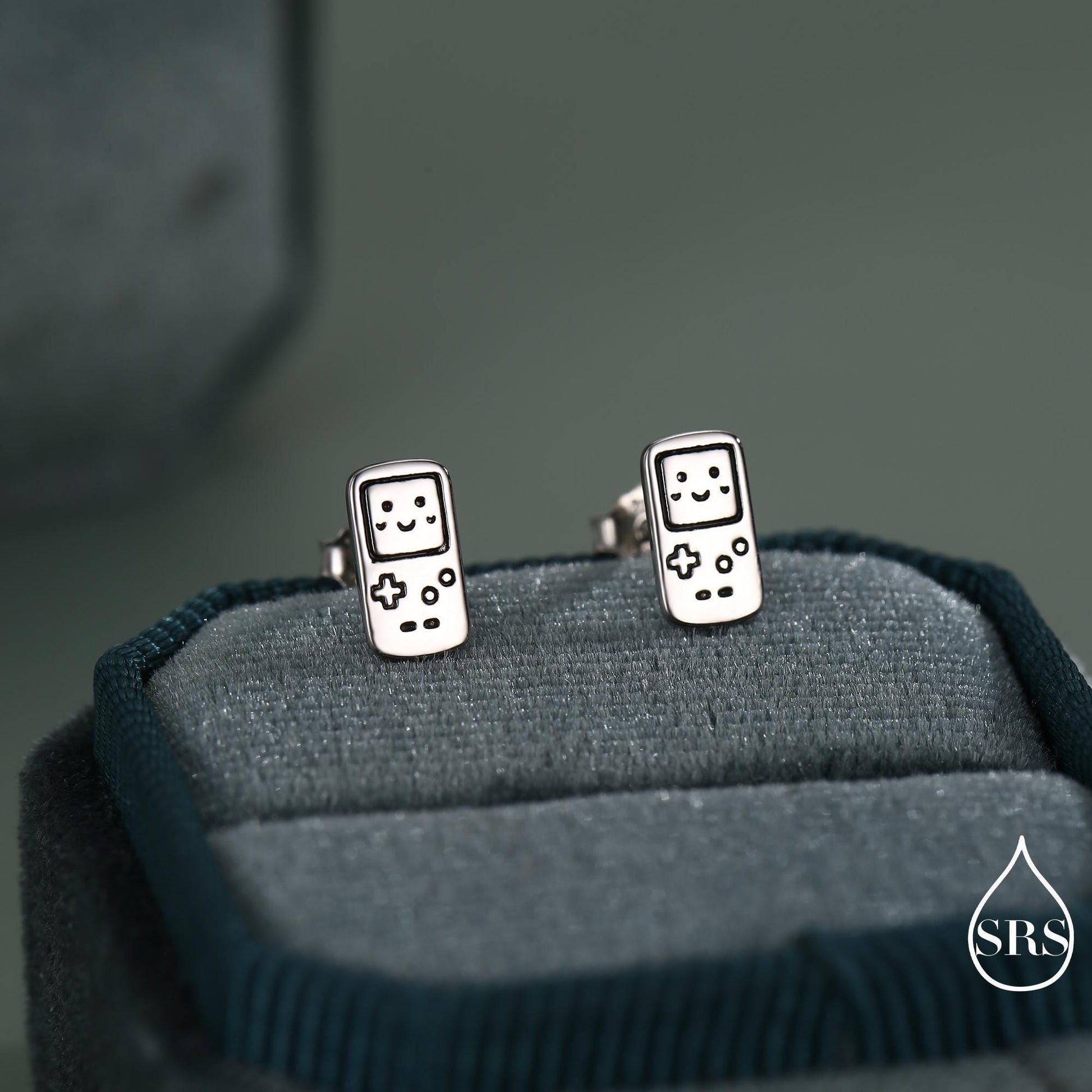 Retro Game Console Stud Earrings in Sterling Silver, 90s Nostalgic Jewellery, Silver, Gold or Rose Gold Finish