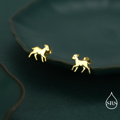 Baby Lamb stud earrings in Sterling Silver, Sheep Earrings, also in Gold or Rose Gold Finish, Nature Inspired, Pet Lover