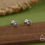 Natural Moss Agate Screw Back Earrings in Sterling Silver, 3mm, 4mm, 5mm and 6mm, Genuine Moss Agate Gemstone Stud